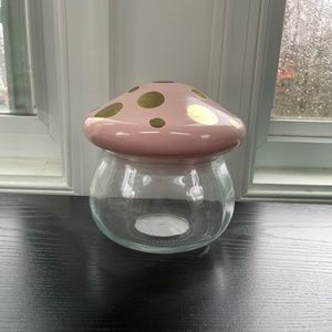 Target Bullseye Playground Polka Dot Glass Mushroom Canister Jar pink